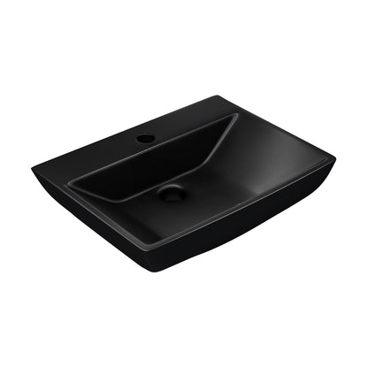 Swiss Madison, Sublime 18" Ceramic Wall Hung Sink in Matte Black