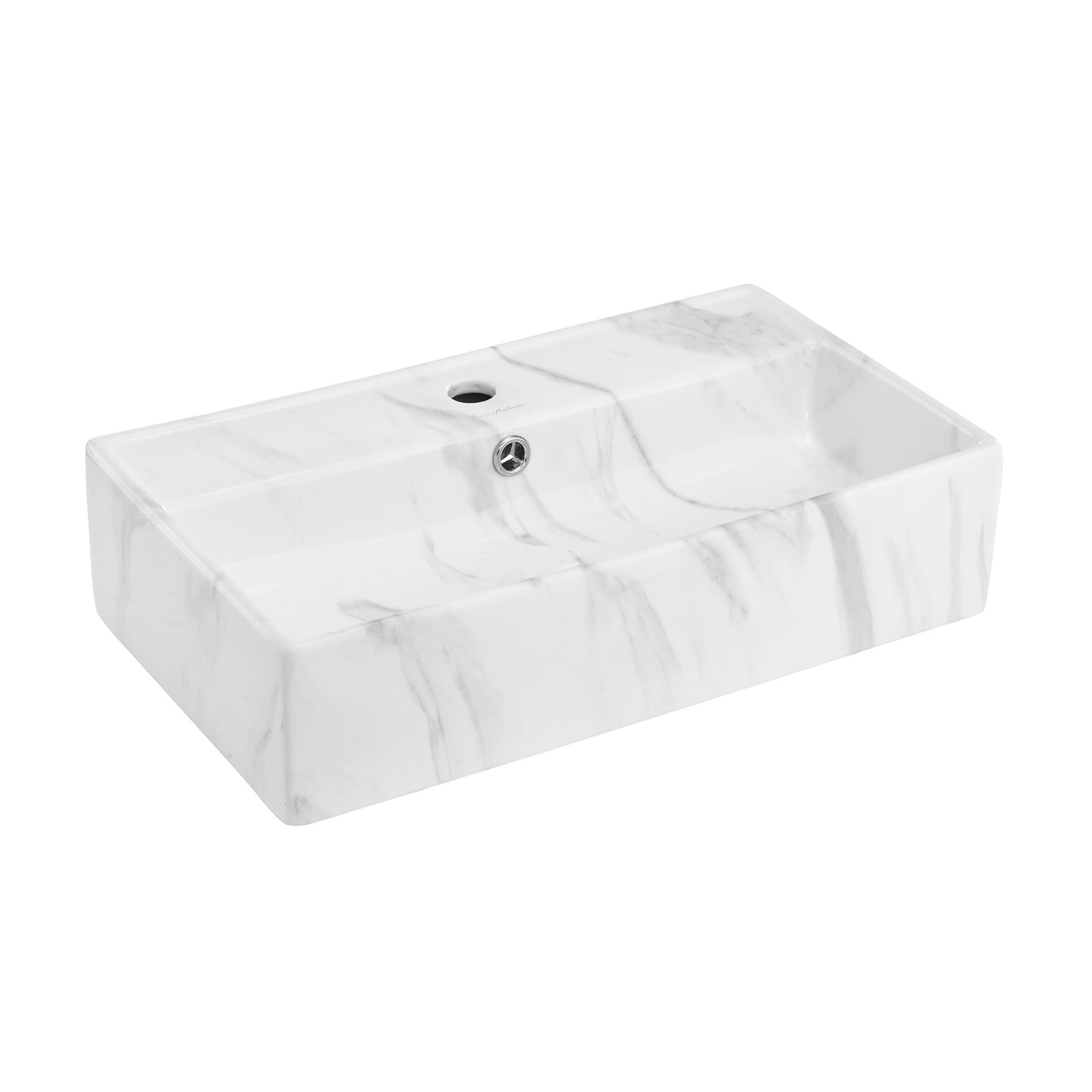 Swiss Madison, Claire 22" Rectangle Wall-Mount Bathroom Sink in White Marble