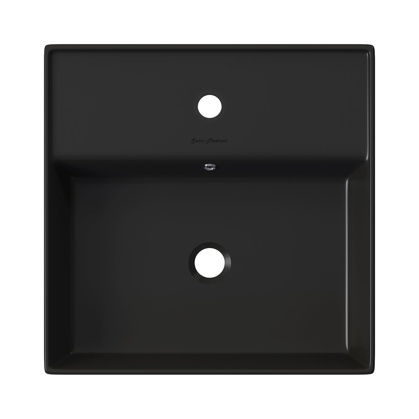 Swiss Madison, Claire 15" Ceramic Wall Mount Sink in Matte Black