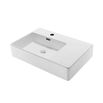 Swiss Madison, St. Tropez 24 x 18 Ceramic Wall Hung Sink with Left Side Faucet Mount