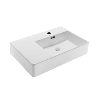 Swiss Madison, St. Tropez 24" Rectangle Wall-Mounted Sink with Right Side Faucet Mount