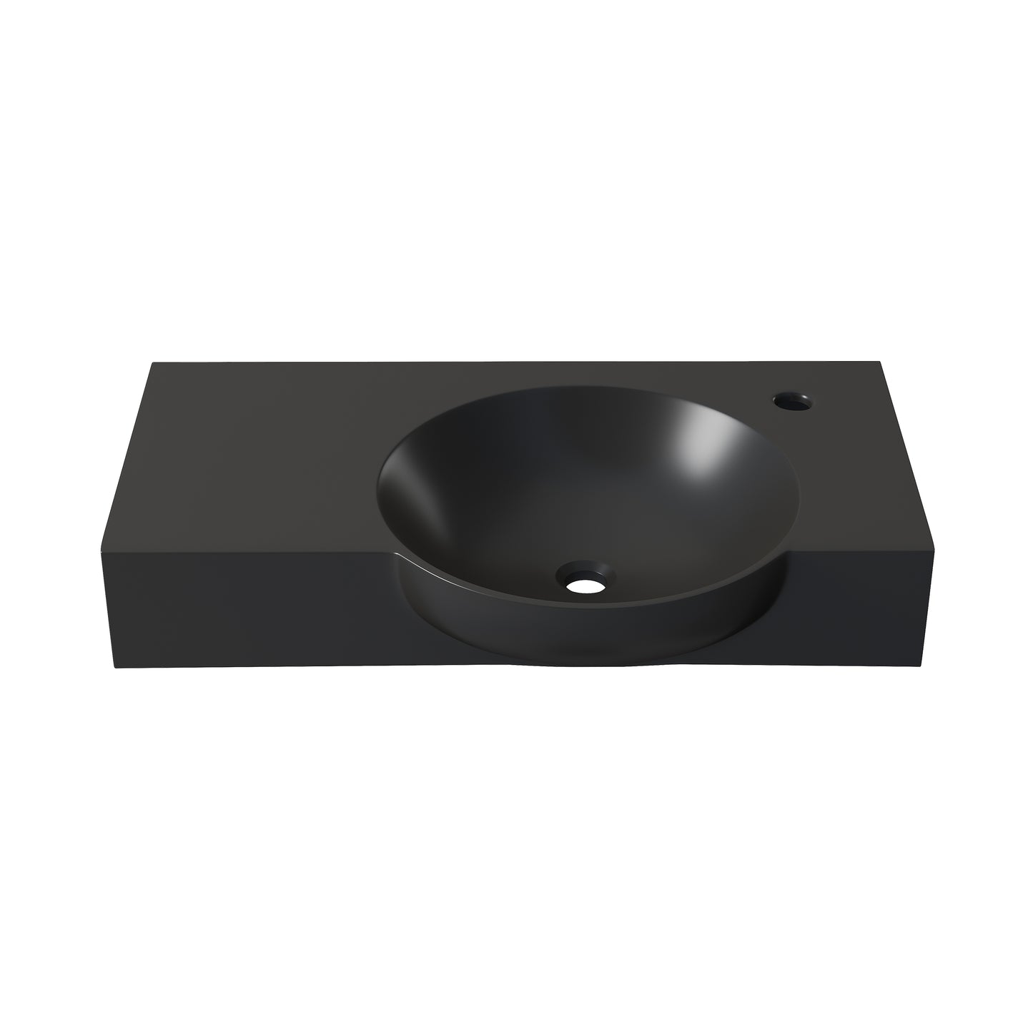 Swiss Madison, Chateau 30" Right Side Faucet Wall-Mount Bathroom Sink in Matte Black