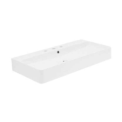 Swiss Madison, Carre 36" Wall-Mount Bathroom Sink with 8" Widespread Holes