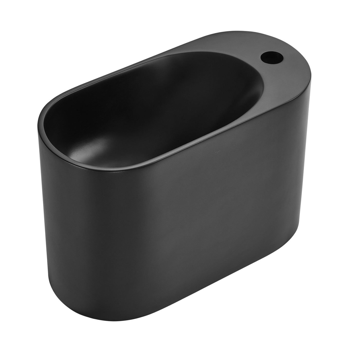 Swiss Madison, Terre 18" Right Side Faucet Wall-Mount Bathroom Sink in Black