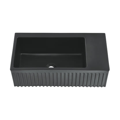 Swiss Madison, Delice 24" Rectangle Wall-Mount Bathroom Sink in Matte Black