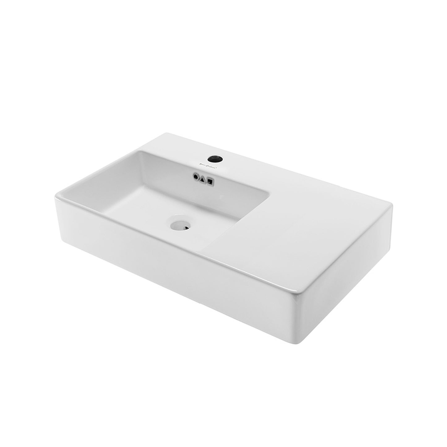 Swiss Madison, St. Tropez 30" Rectangle Wall-Mounted Sink with Left Side Faucet Mount
