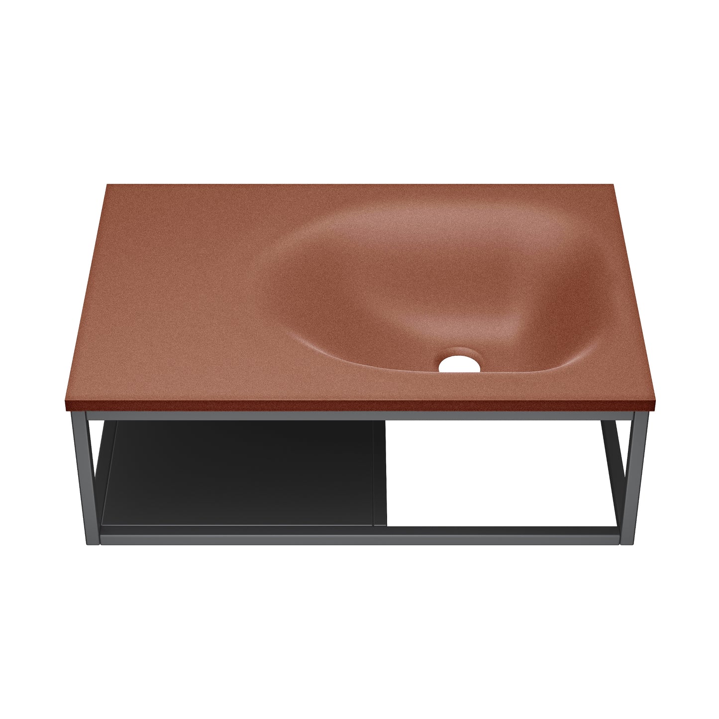 Swiss Madison, Lisse 24" Rectangle Concrete Wall-Mount Bathroom Sink in Terracotta with Matte Black Frame
