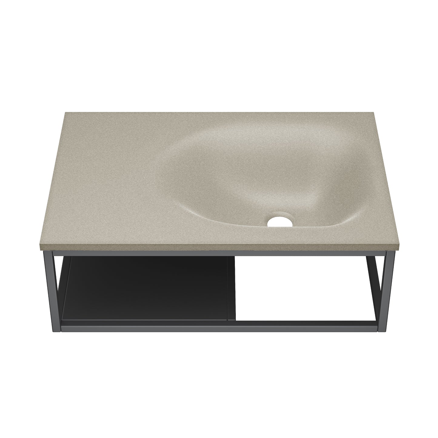 Swiss Madison, Lisse 24" Rectangle Concrete Wall-Mount Bathroom Sink in Taupe with Matte Black Frame