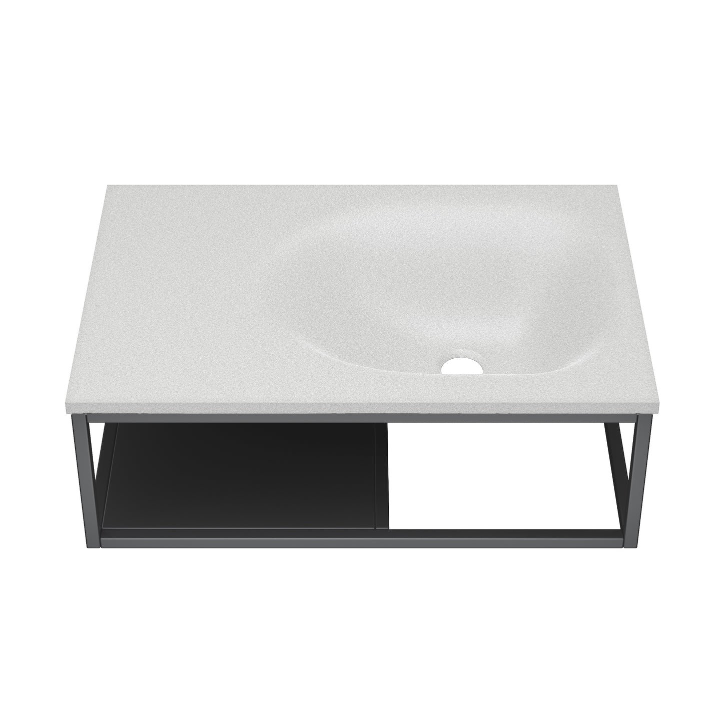 Swiss Madison, Lisse 24" Rectangle Concrete Wall-Mount Bathroom Sink in Matte White with Matte Black Frame