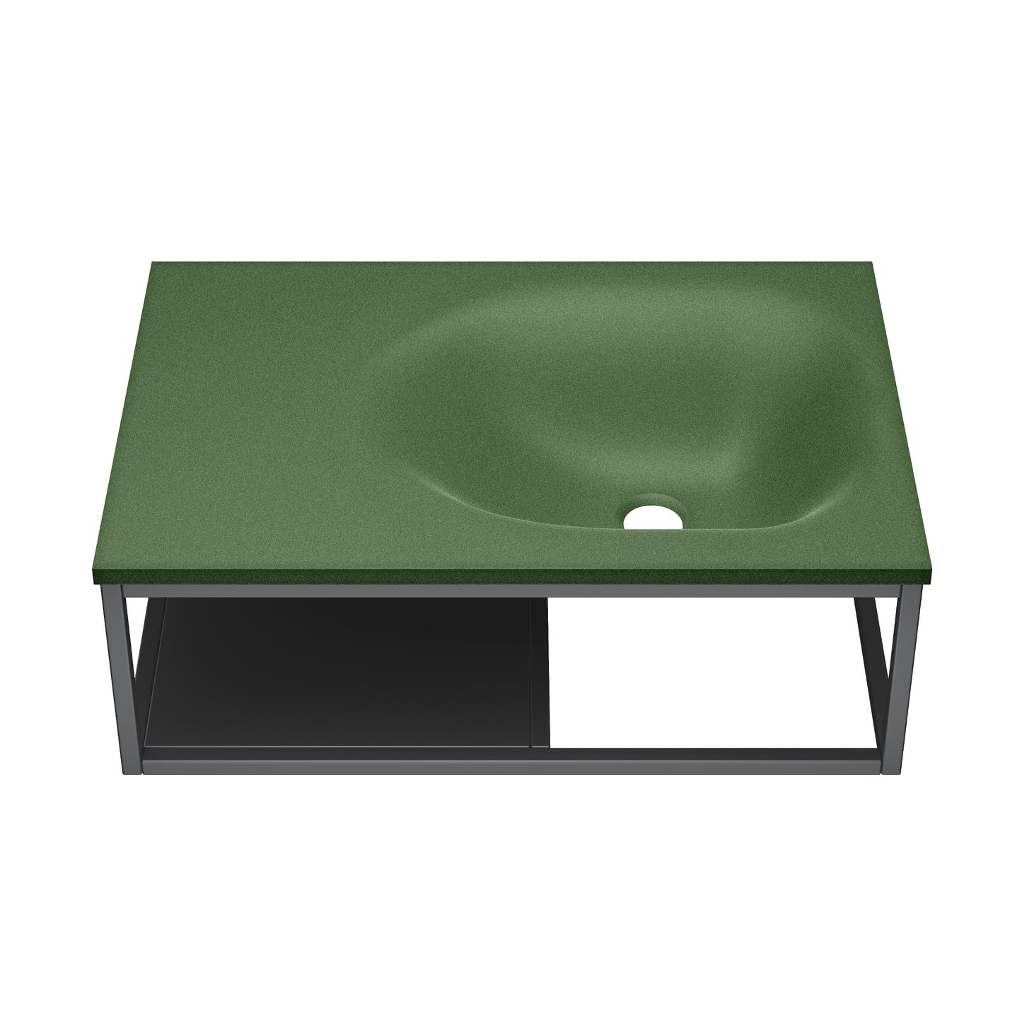 Swiss Madison, Lisse 24" Rectangle Concrete Wall-Mount Bathroom Sink in Royal Green with Matte Black Frame