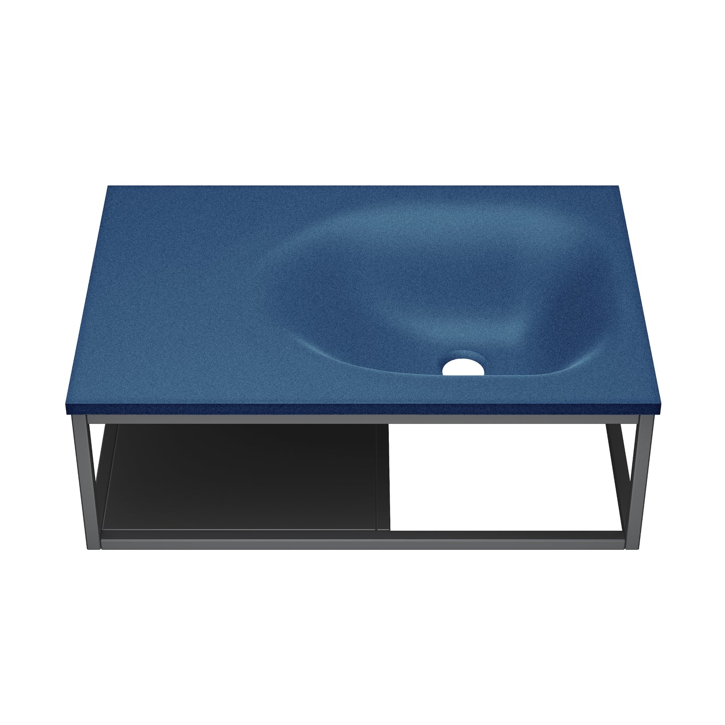 Swiss Madison, Lisse 24" Rectangle Concrete Wall-Mount Bathroom Sink in Royal Blue with Matte Black Frame