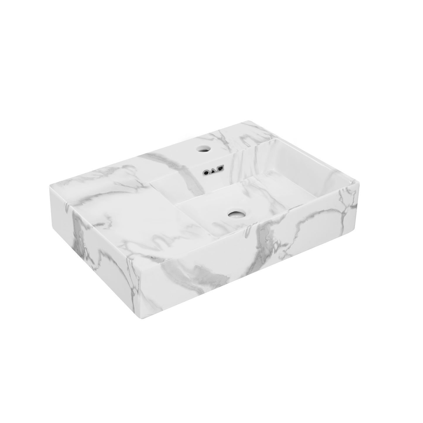 Swiss Madison, St. Tropez 24" Right Side Faucet Wall-Mount Bathroom Sink in White Marble