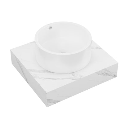Swiss Madison, Monaco 24" Floating Bathroom Shelf with Vessel Sink in White Marble