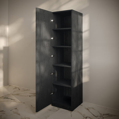 Swiss Madison, St. Tropez 15 x 15 x 60 Freestanding Linen Cabinet in Black Oak