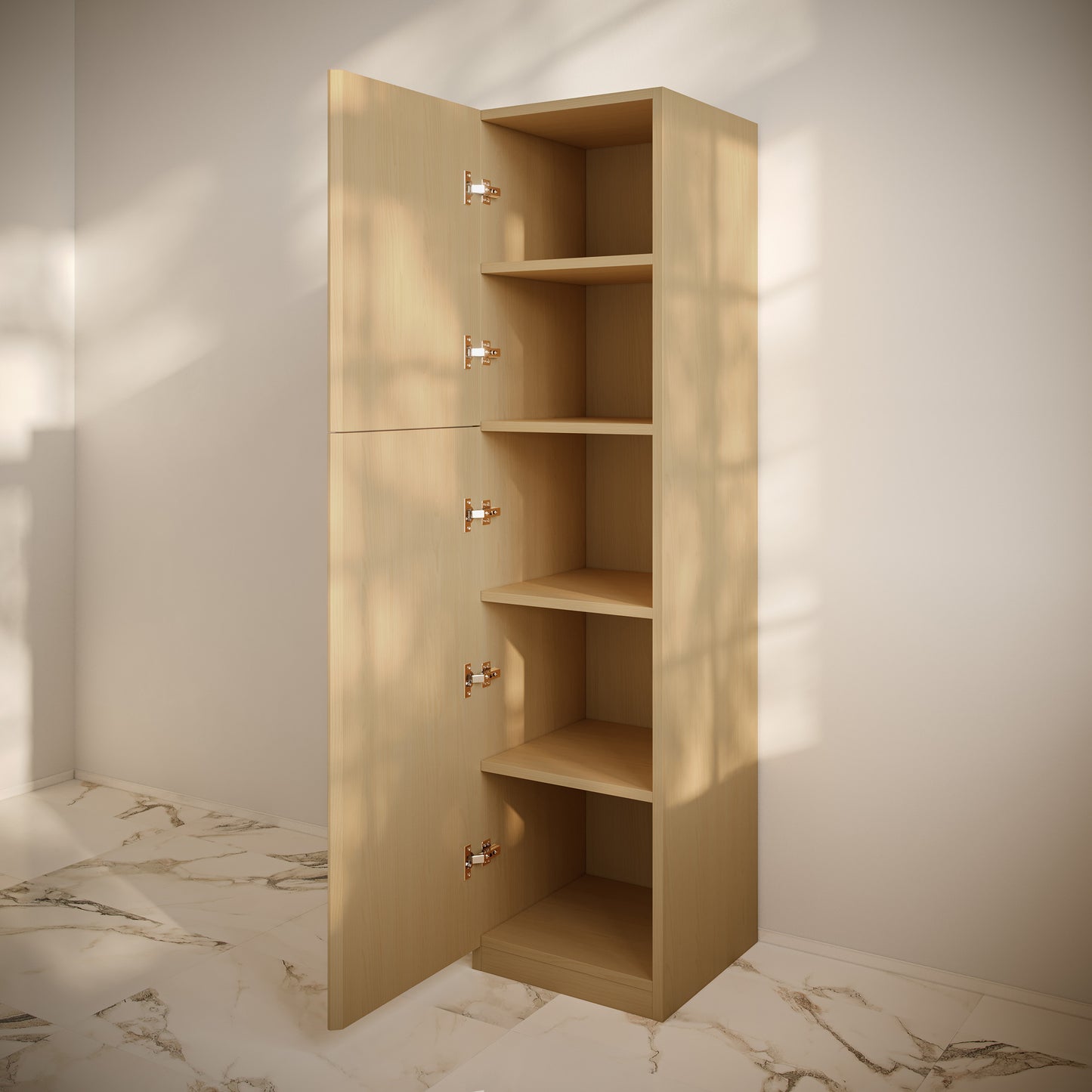 Swiss Madison, St. Tropez 15 x 15 x 60 Freestanding Linen Cabinet in Natural Oak
