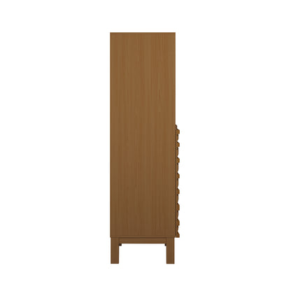 Swiss Madison, Cascade 17 x 17 x 60 Freestanding Linen Cabinet in Brown Oak