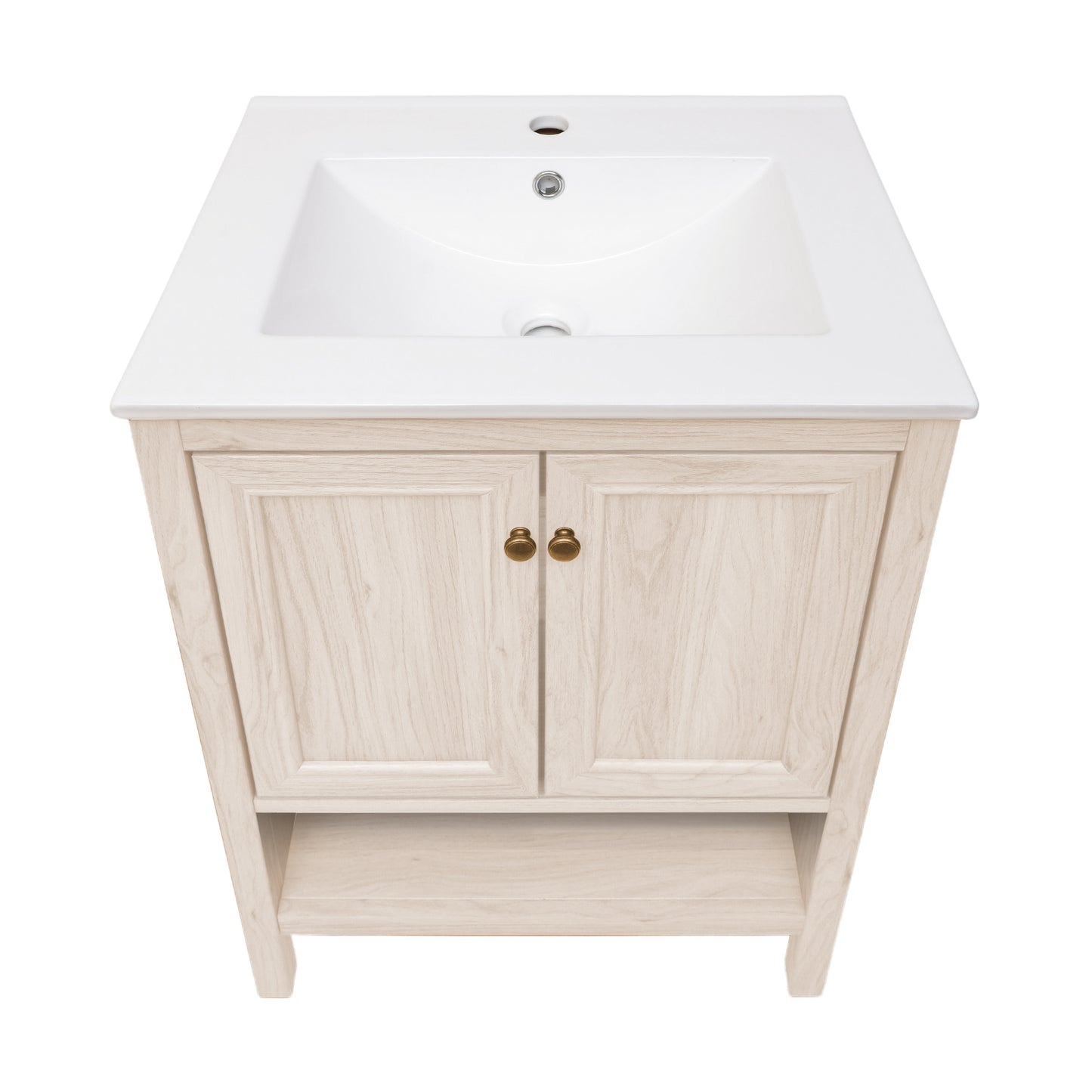 Swiss Madison, Chateau 24" Freestanding Bathroom Vanity in White Oak with Sink Top