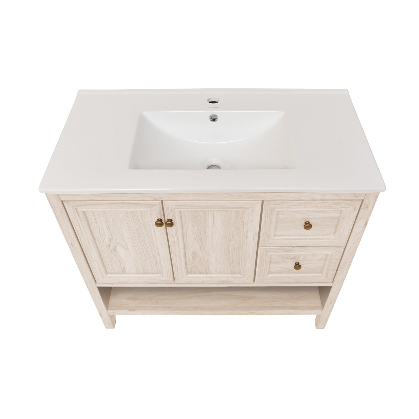 Swiss Madison, Chateau 36" Freestanding Bathroom Vanity in White Oak with Sink Top