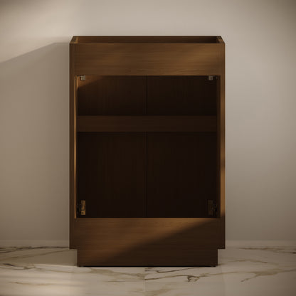 Swiss Madison, St. Tropez 24" Freestanding Bathroom Vanity Cabinet without Top in Brown Oak