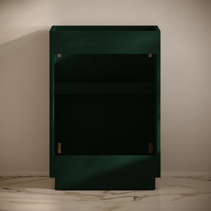 Swiss Madison, St. Tropez 24" Freestanding Bathroom Vanity Cabinet without Top in Green Oak