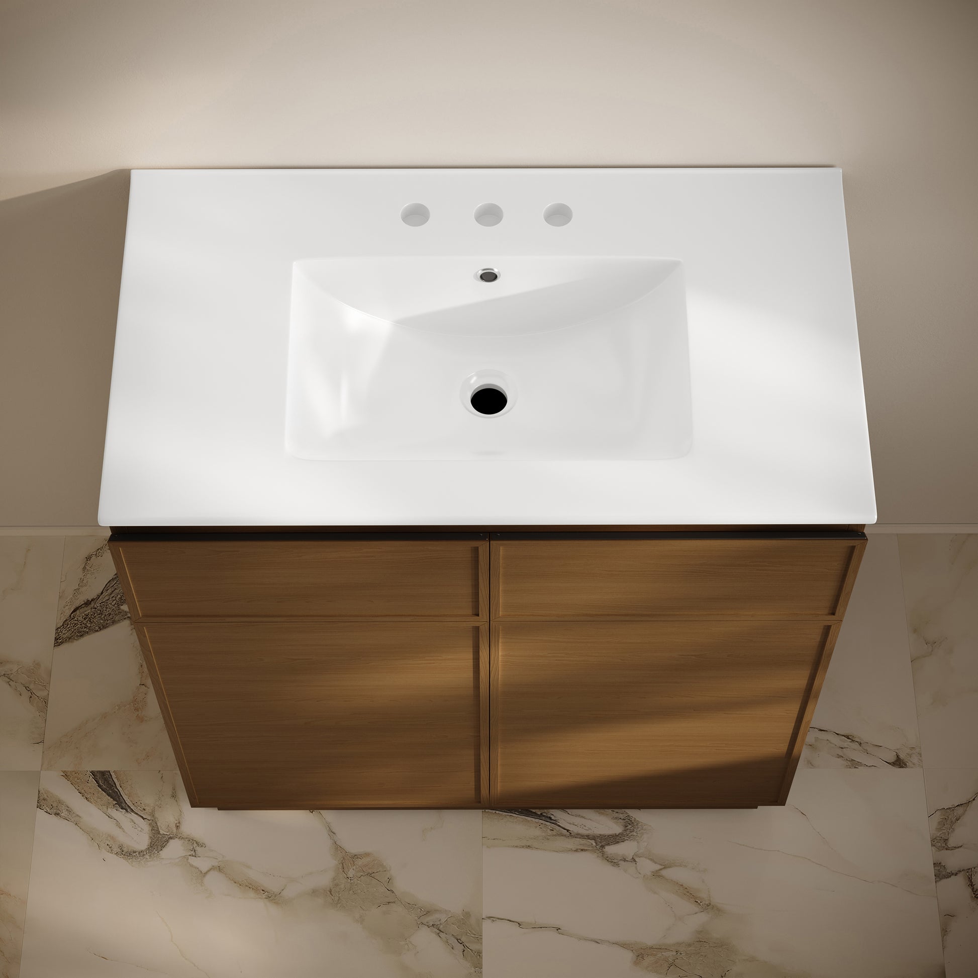 Swiss Madison St. Tropez 36-inch freestanding bathroom vanity in Brown Oak — view 3