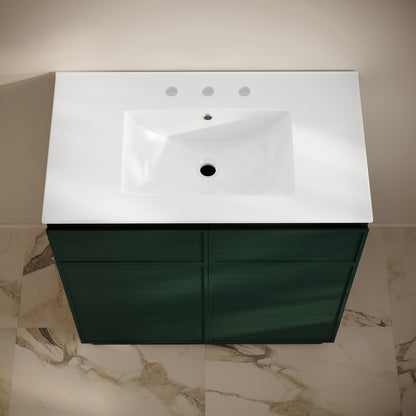 Swiss Madison St. Tropez 36-inch freestanding bathroom vanity in Green Oak — view 3