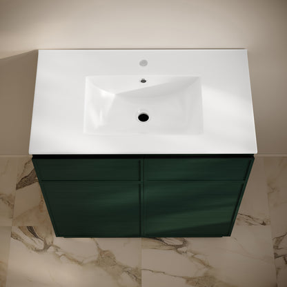 Swiss Madison St. Tropez 36-inch freestanding bathroom vanity in Green Oak — view 7