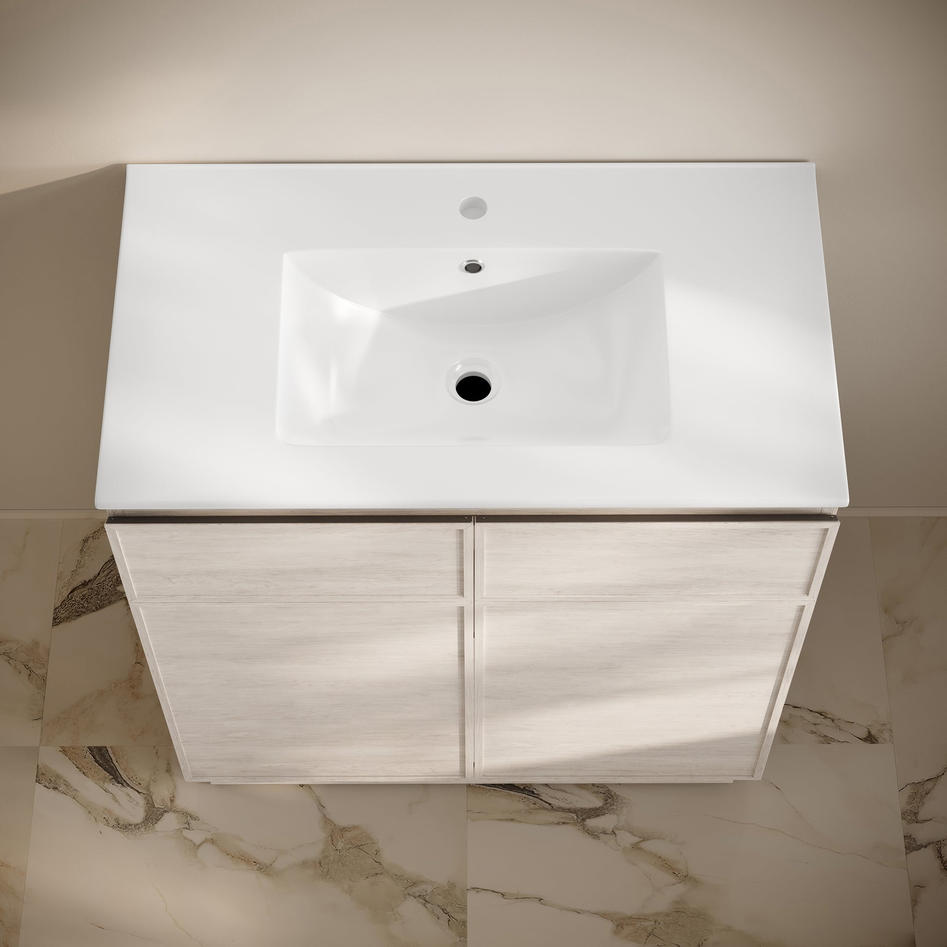 Swiss Madison St. Tropez 36-inch freestanding bathroom vanity in White Oak — view 7