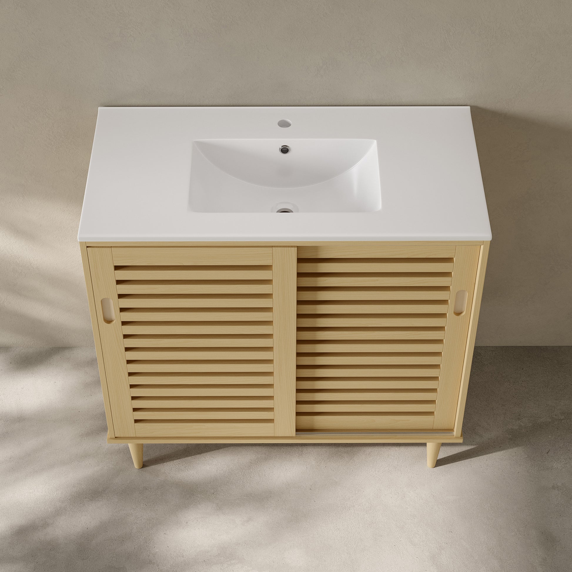 Swiss Madison Delice 36-inch freestanding bathroom vanity in Natural Oak — view 7