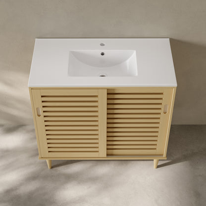 Swiss Madison Delice 36-inch freestanding bathroom vanity in Natural Oak — view 7
