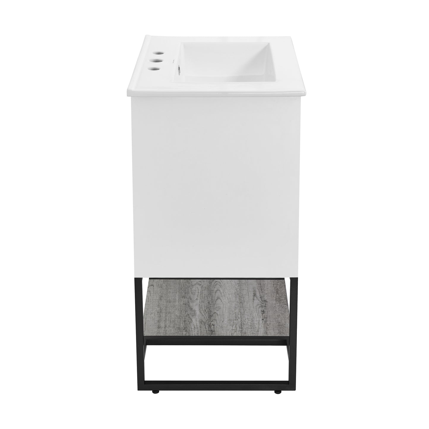 Swiss Madison, Marseille 24 in. Gray Oak Bathroom Vanity With White, 3-Hole Ceramic Sink Top
