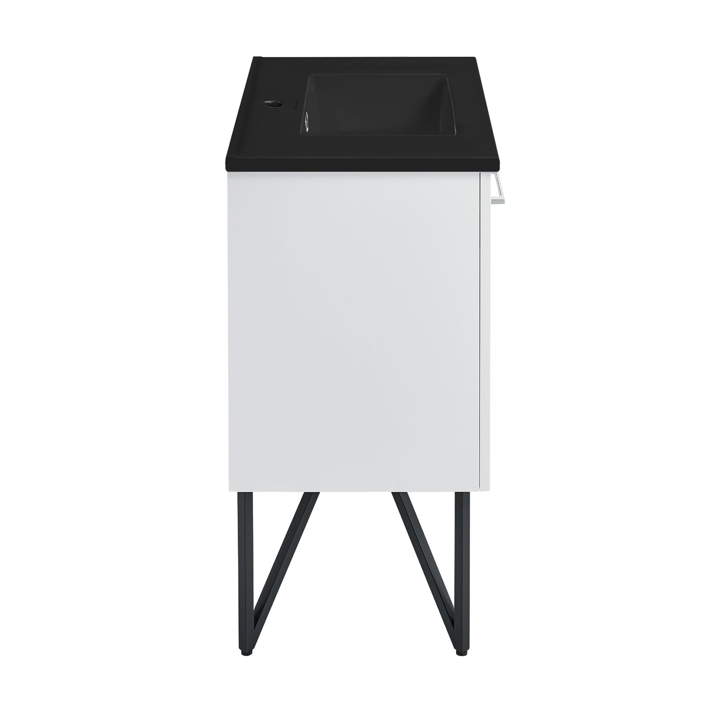 Swiss Madison, Annecy 36 in. White Bathroom Vanity With Black Ceramic Sink Top