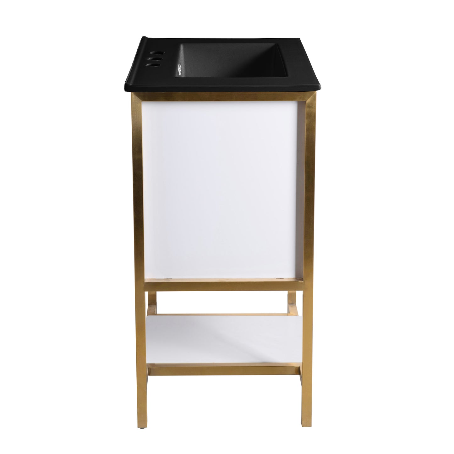 Swiss Madison, Marseille 24 in. White Bathroom Vanity With Black, 3-Hole Ceramic Sink Top