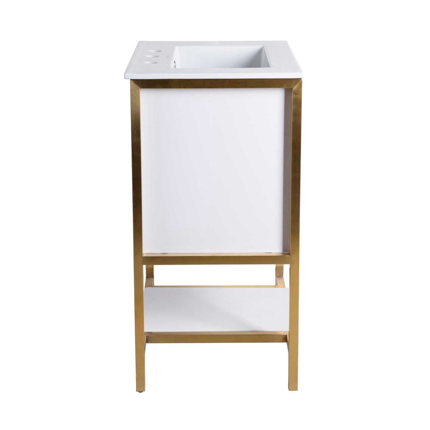Swiss Madison, Marseille 24 in. White Bathroom Vanity With White, 3-Hole Ceramic Sink Top