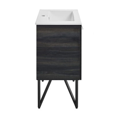 Swiss Madison, Annecy 24" Freestanding Bathroom Vanity in Black Walnut with Sink Top