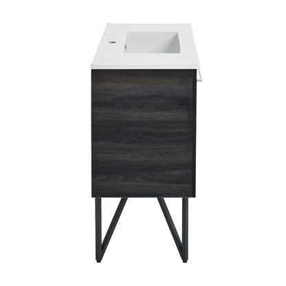 Swiss Madison, Annecy 36" Freestanding Bathroom Vanity in Black Walnut with Sink Top