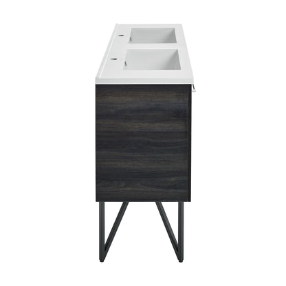 Swiss Madison, Annecy 60" Freestanding Bathroom Vanity in Black Walnut with Sink Top