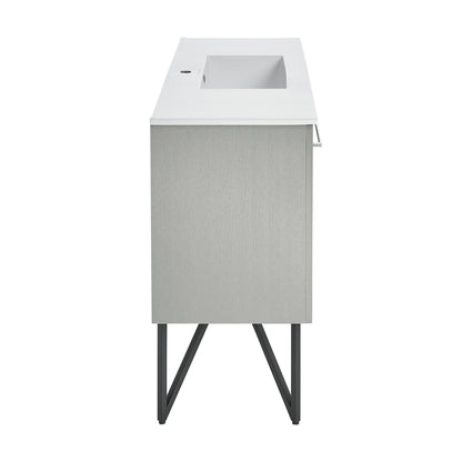 Swiss Madison, Annecy 48" Freestanding Bathroom Vanity in Gray with Sink Top