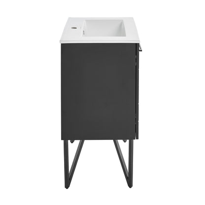 Swiss Madison, Annecy 24" Freestanding Bathroom Vanity in Phantom Black with Sink Top