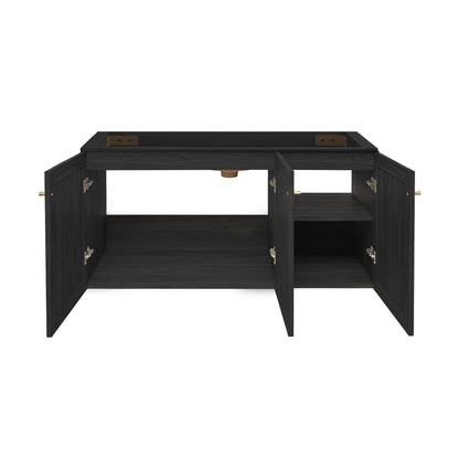 Swiss Madison, Classe 48" Wall-Mounted Bathroom Vanity Cabinet without Top in Black Oak
