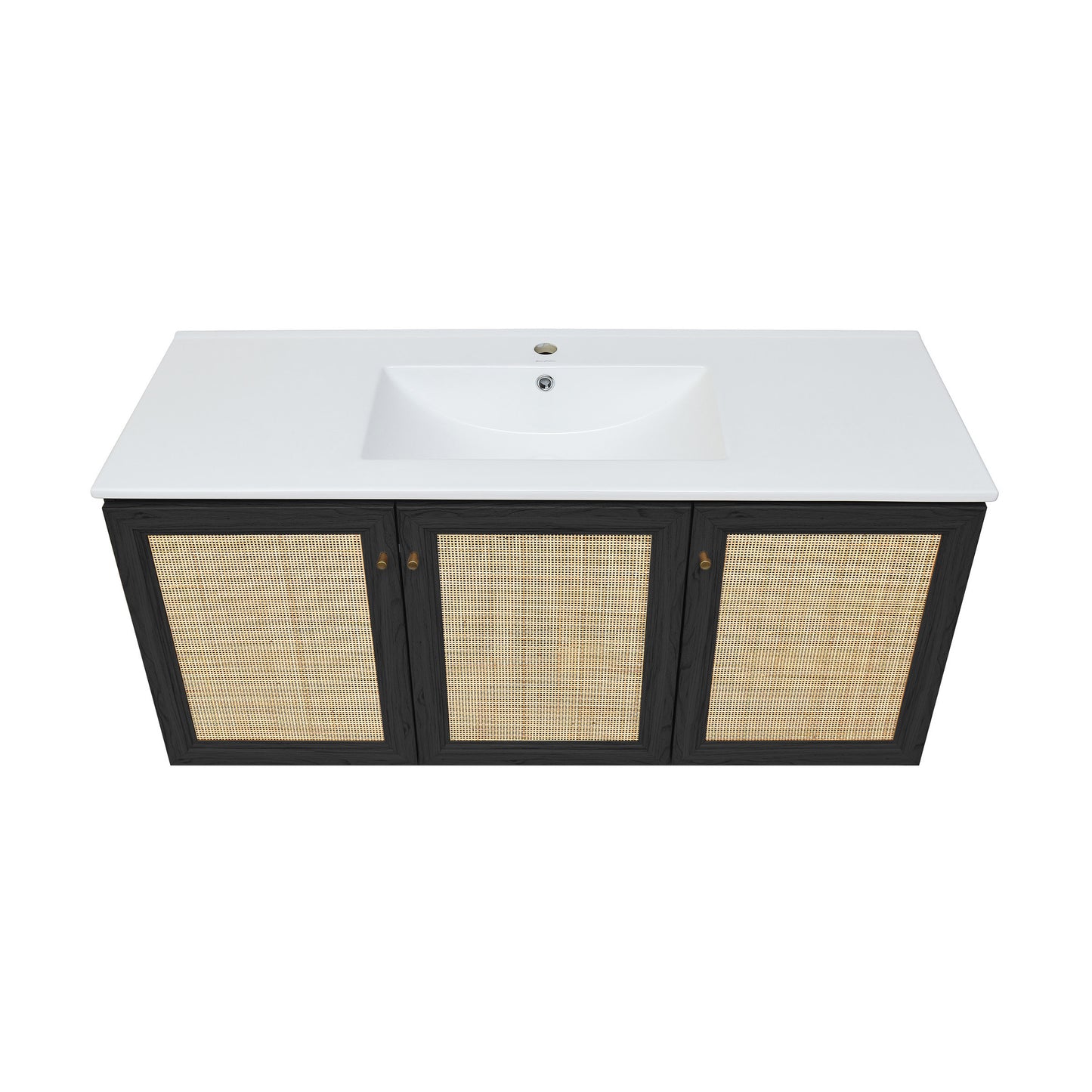 Swiss Madison, Classe 48" Wall-Mounted Bathroom Vanity in Black Oak
