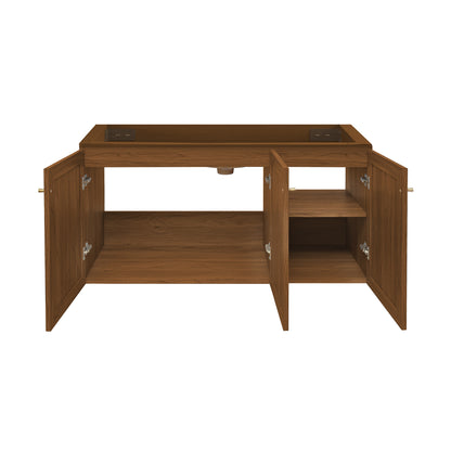 Swiss Madison, Classe 48" Wall-Mounted Bathroom Vanity Cabinet without Top in Brown Oak