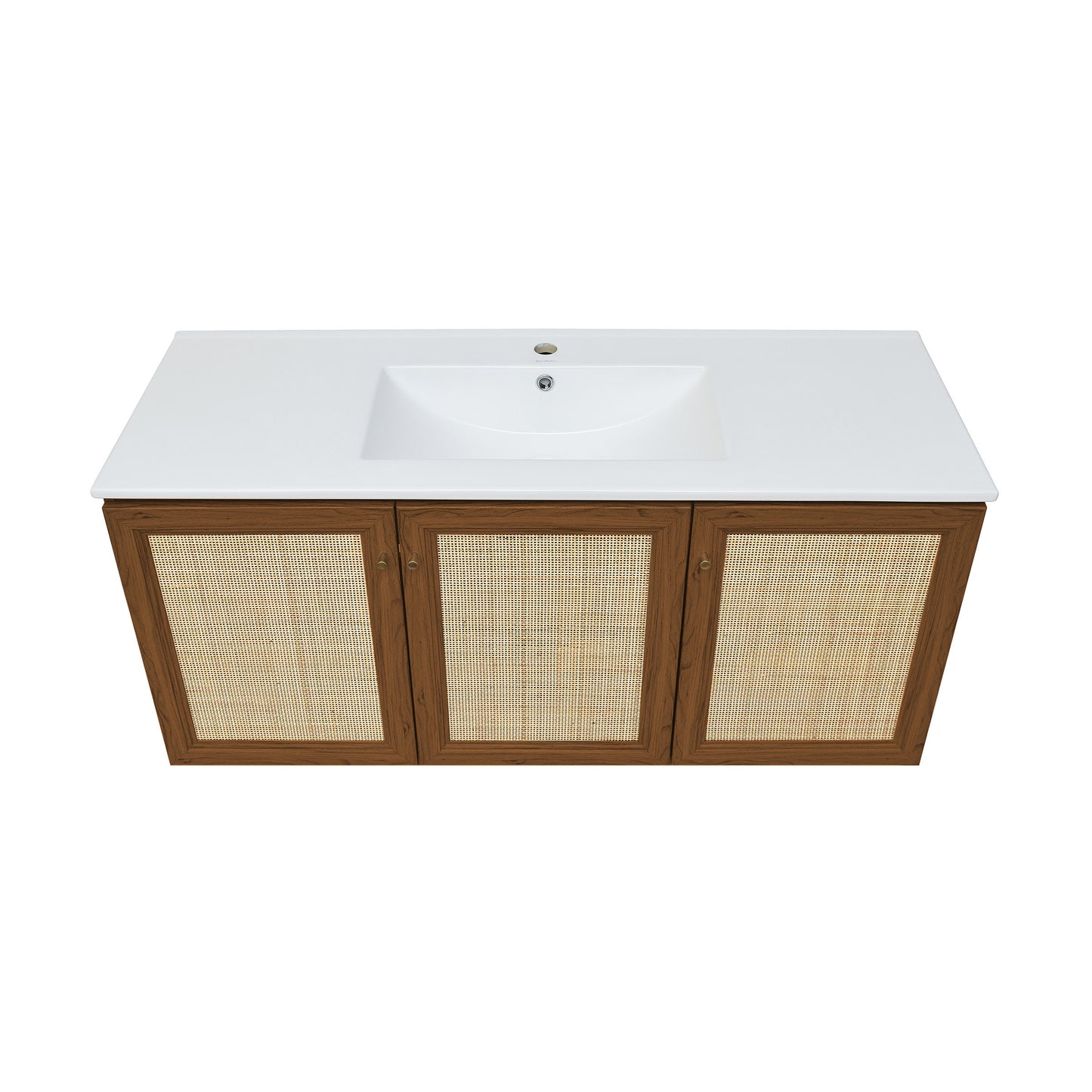 Swiss Madison, Classe 48" Wall-Mounted Bathroom Vanity in Brown Oak