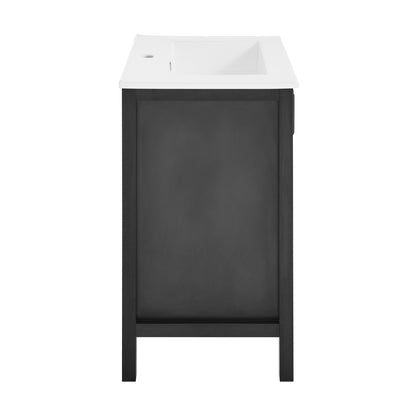 Swiss Madison, Avallon 24" Freestanding Bathroom Vanity in Black with Sink Top