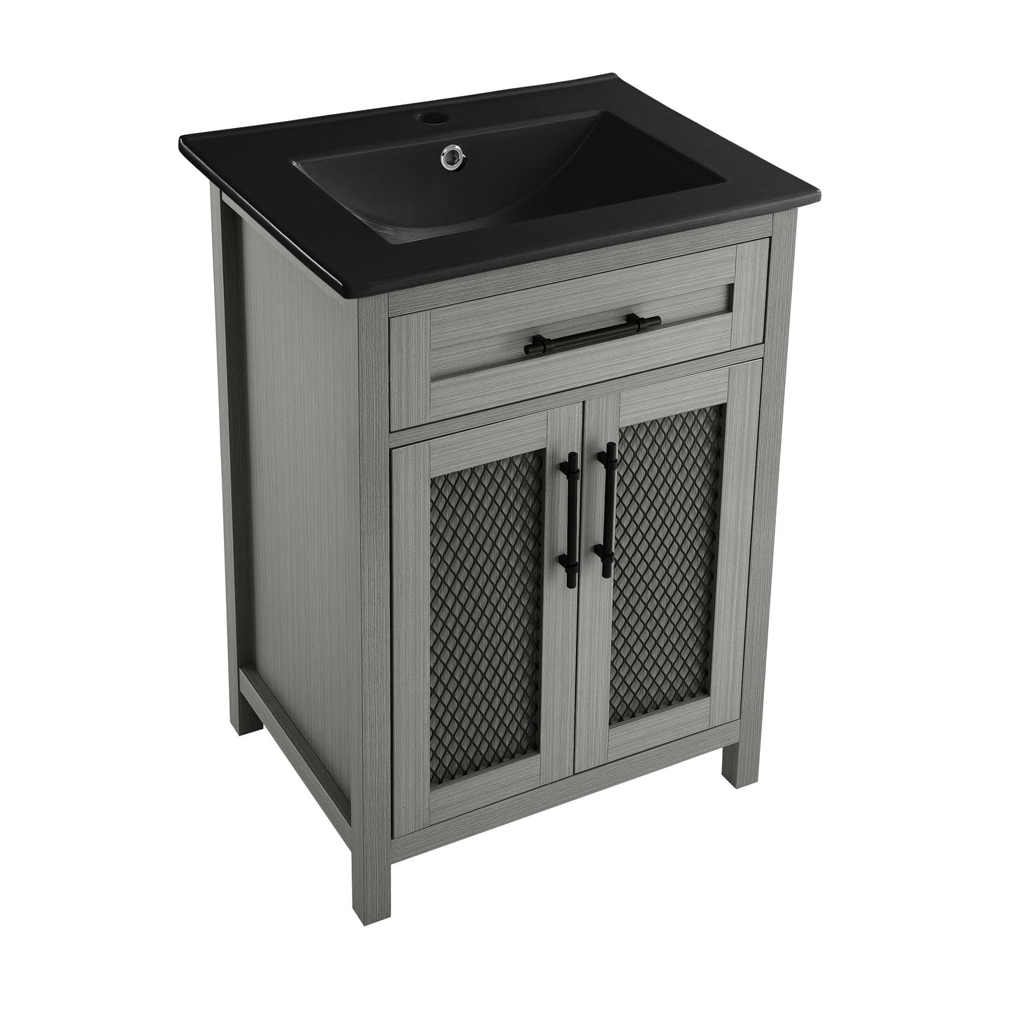 Swiss Madison, Brusque 24" Freestanding Bathroom Vanity in Natural Oak with Sink Top