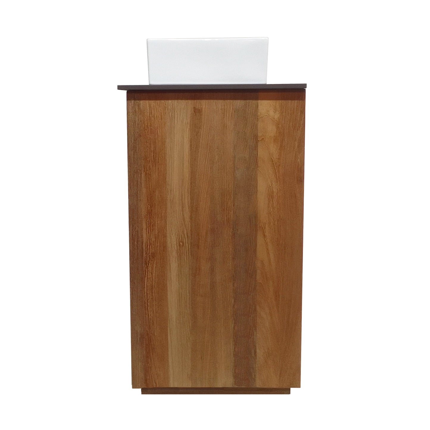 Swiss Madison, Rennes 24" Reclaimed Wood Vanity in Walnut with Slate Countertop and Single Hole Vessel Sink