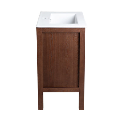 Swiss Madison, Nadar 24" Freestanding Bathroom Vanity in Brown Oak with Sink Top