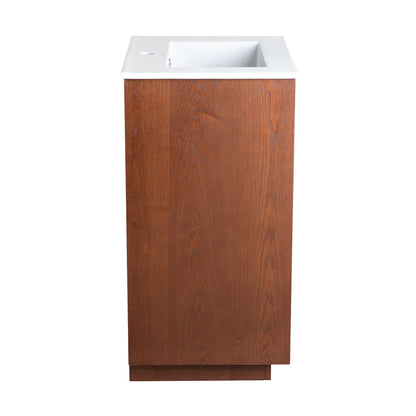 Swiss Madison, Daxton 24" Freestanding Bathroom Vanity in Brown Oak with Sink Top