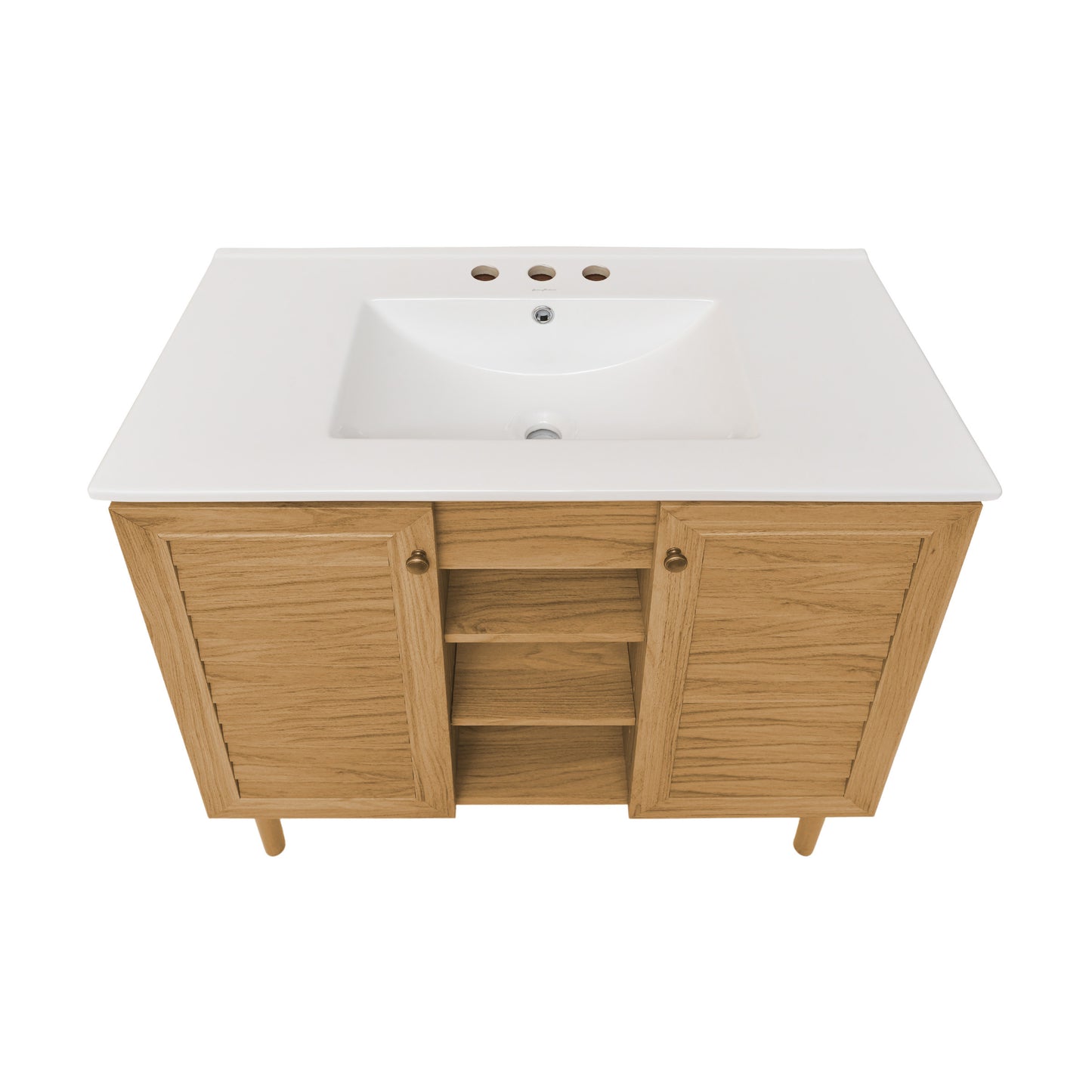 Swiss Madison Bron 36-inch freestanding bathroom vanity in Golden Oak — view 3
