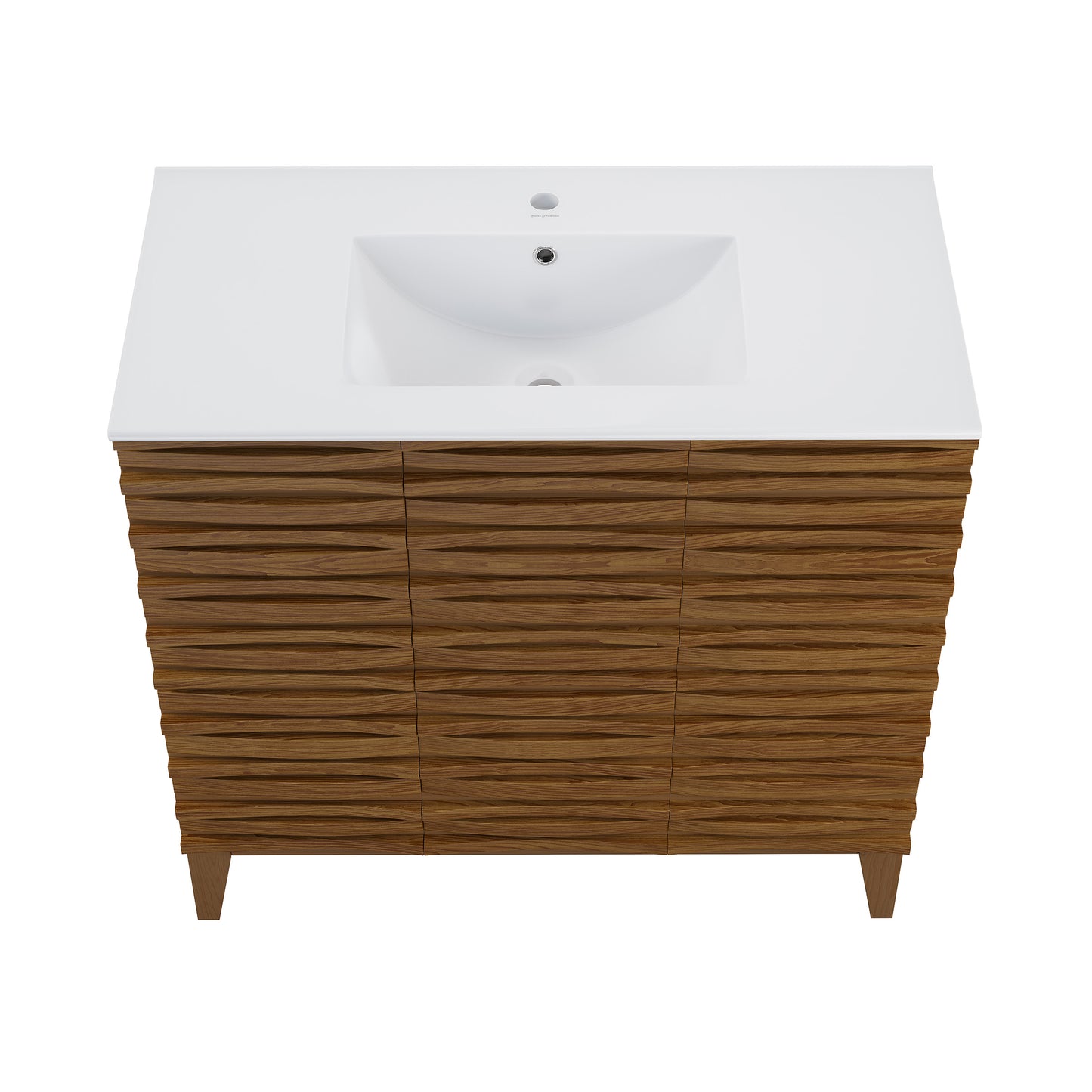 Swiss Madison, Cascade 36" Brown oak Bath Vanity With White Ceramic Sink Top